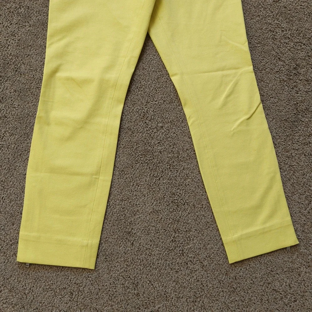 COS Womens Yellow Slim Leg‎ Side Zip Ankle Zip Trousers Pants Size 8 Stretch